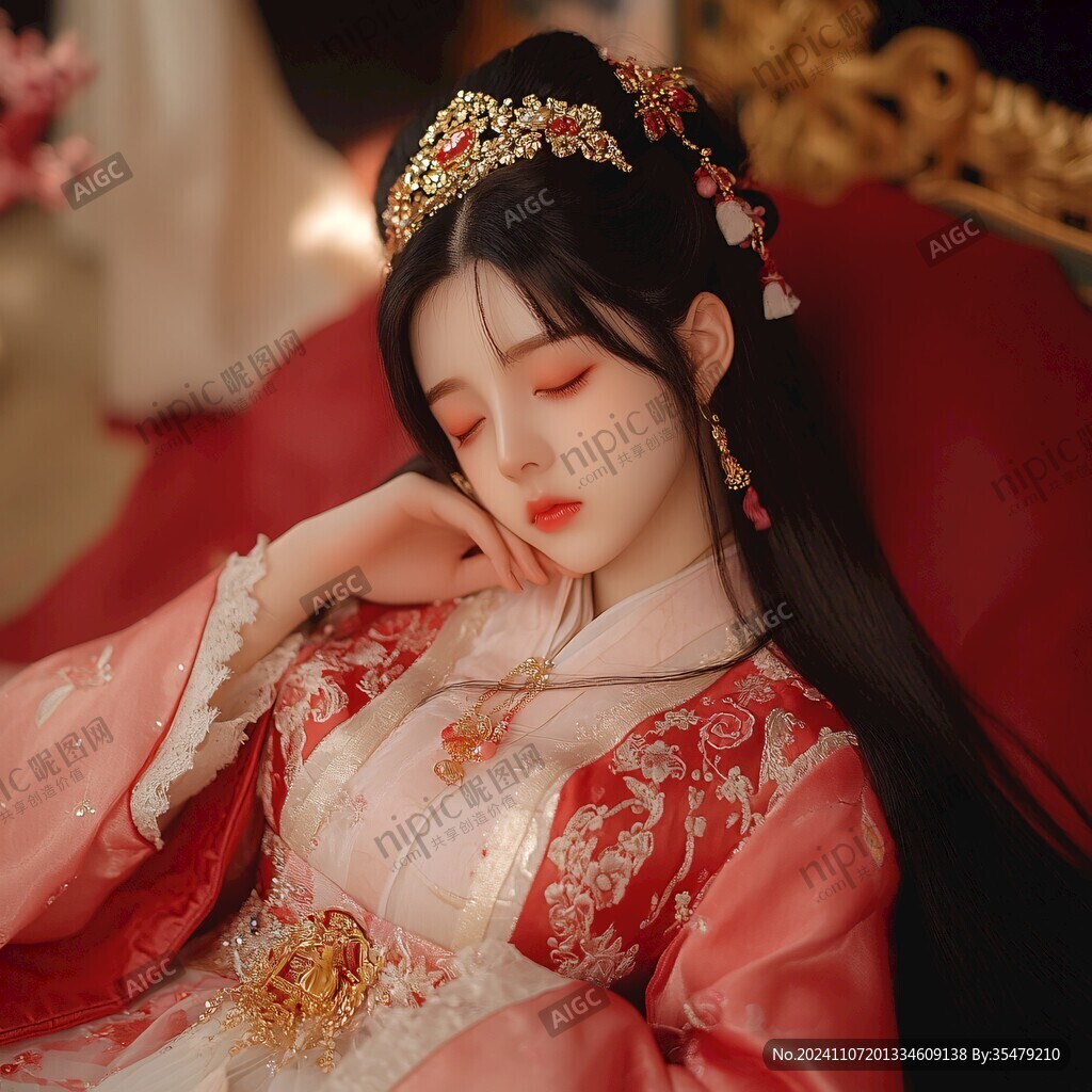 古典美人臥像