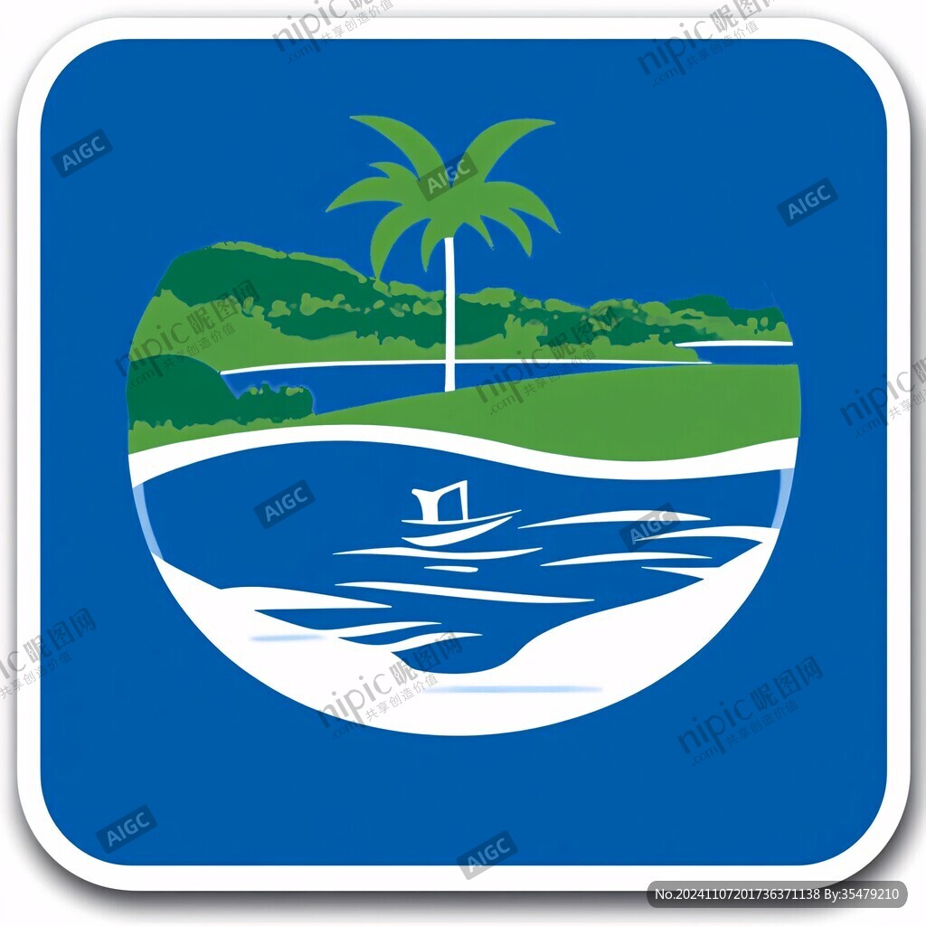 海灘河流logo