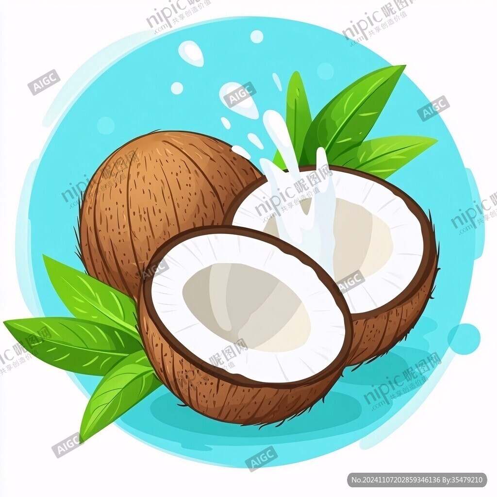 椰子食品插畫