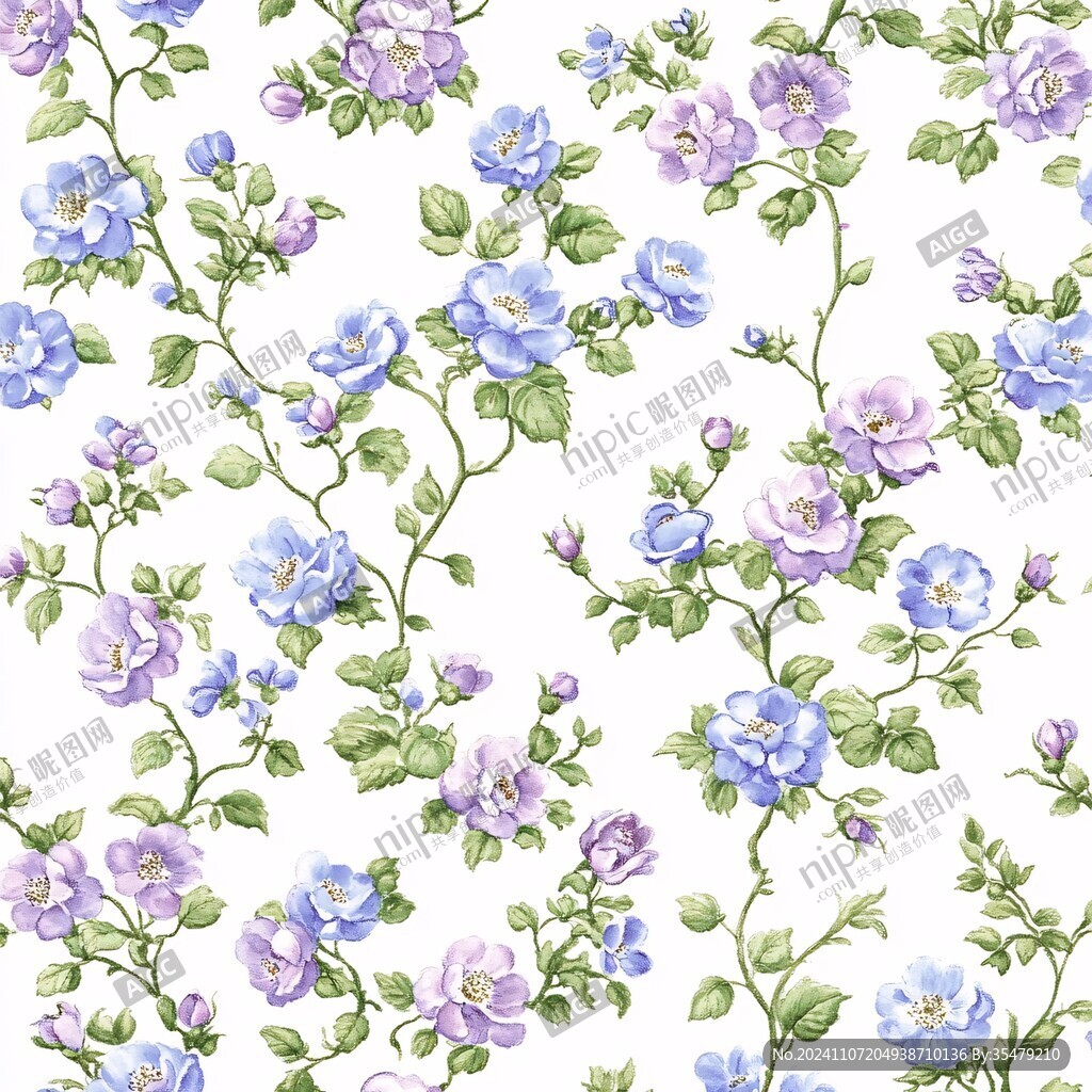 手繪藍(lán)莓花