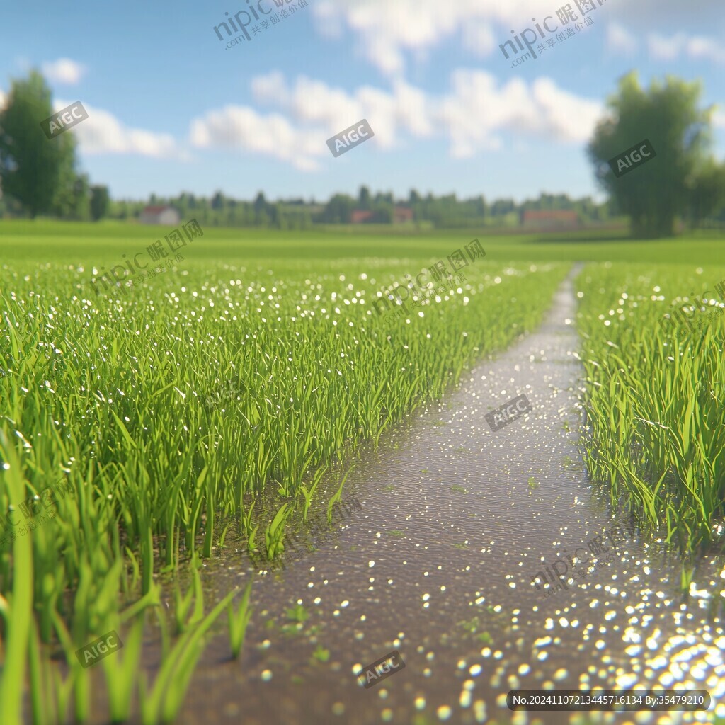 草甸上的雨水