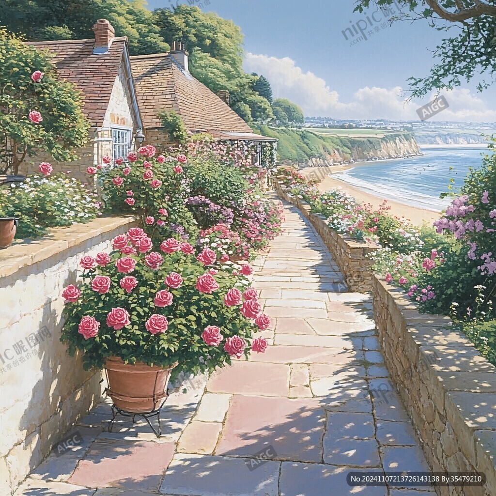 唯美薔薇花小路