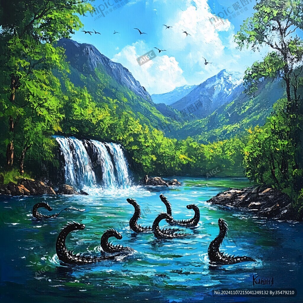 天鵝風(fēng)景畫(huà)