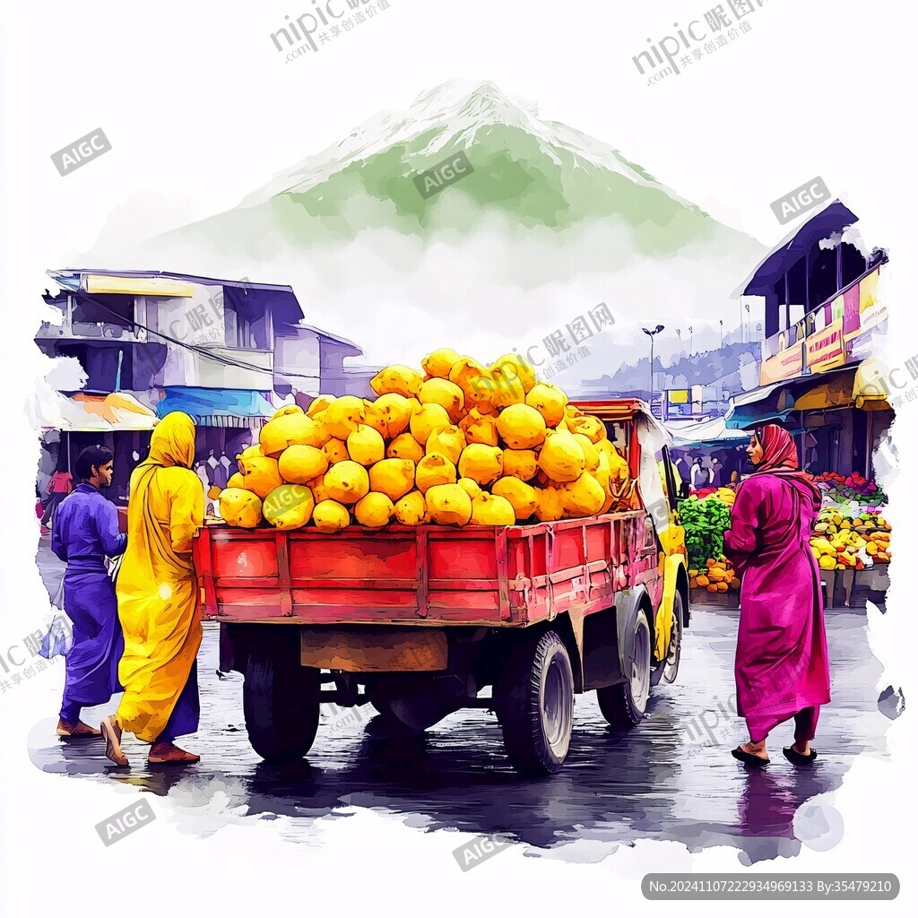 芒果包裝插畫