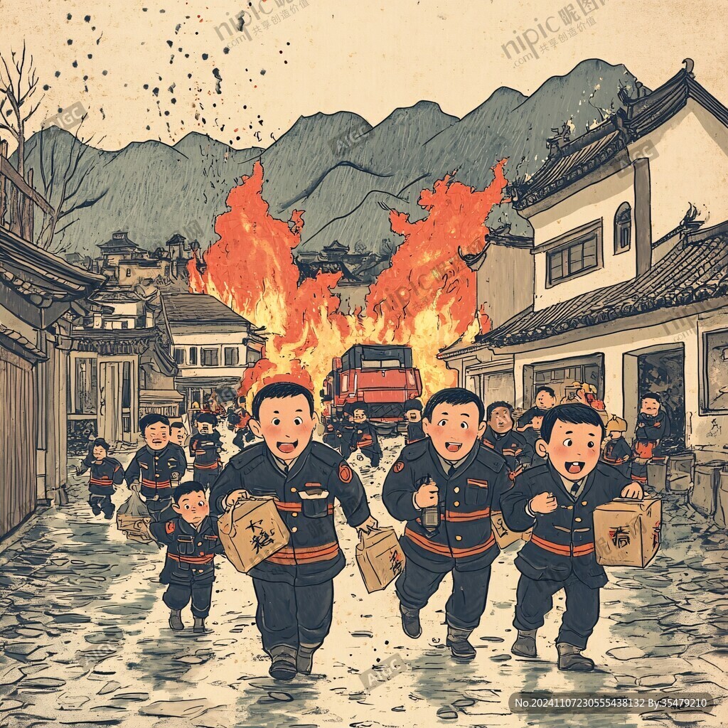 范鎮(zhèn)火燒插畫(huà)