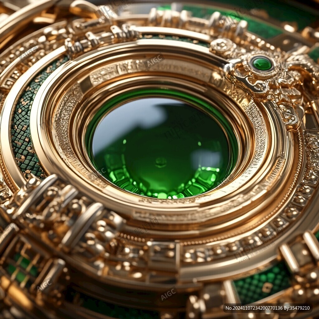 金色配祖母綠效果圖