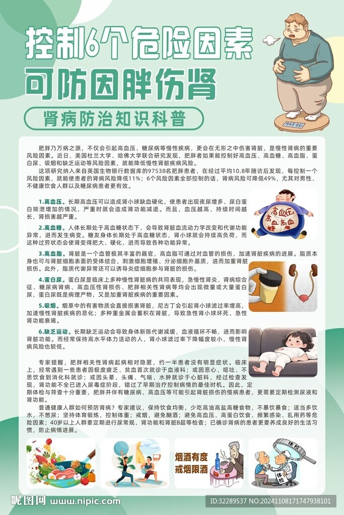 控制6個(gè)危險(xiǎn)因素可防因胖傷腎