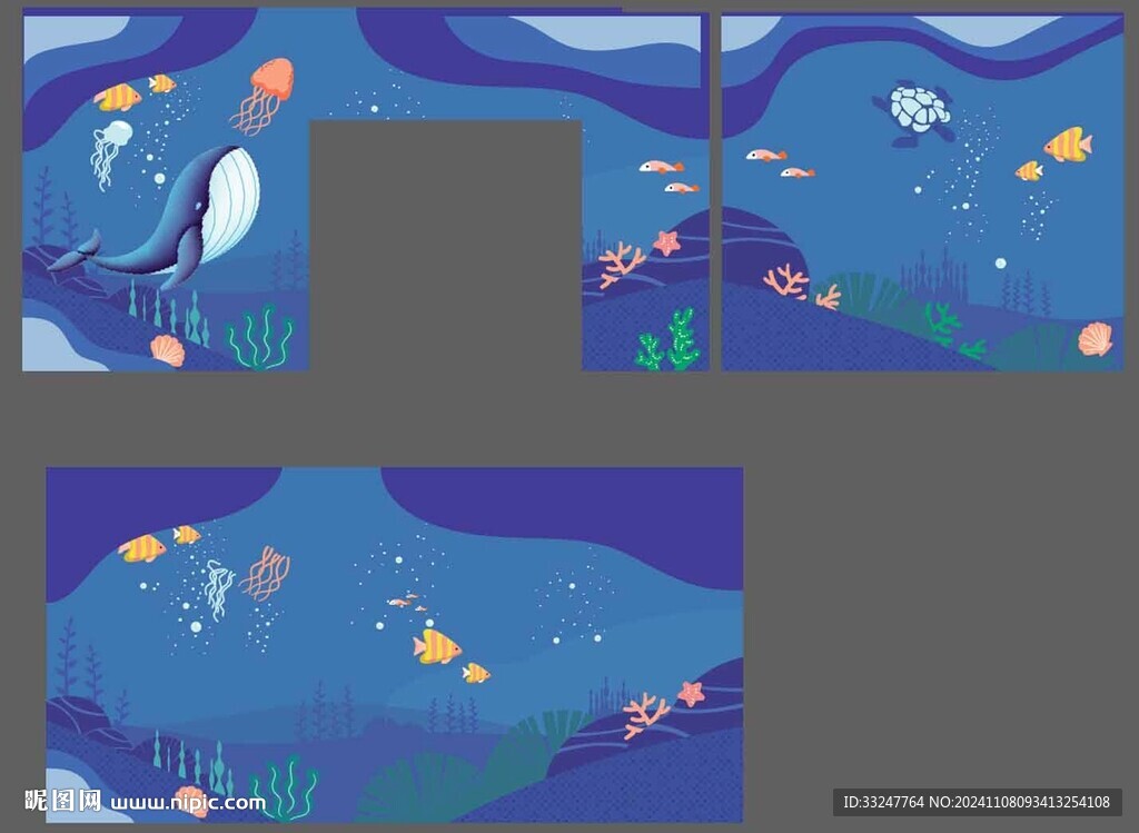 扁平風海洋插畫
