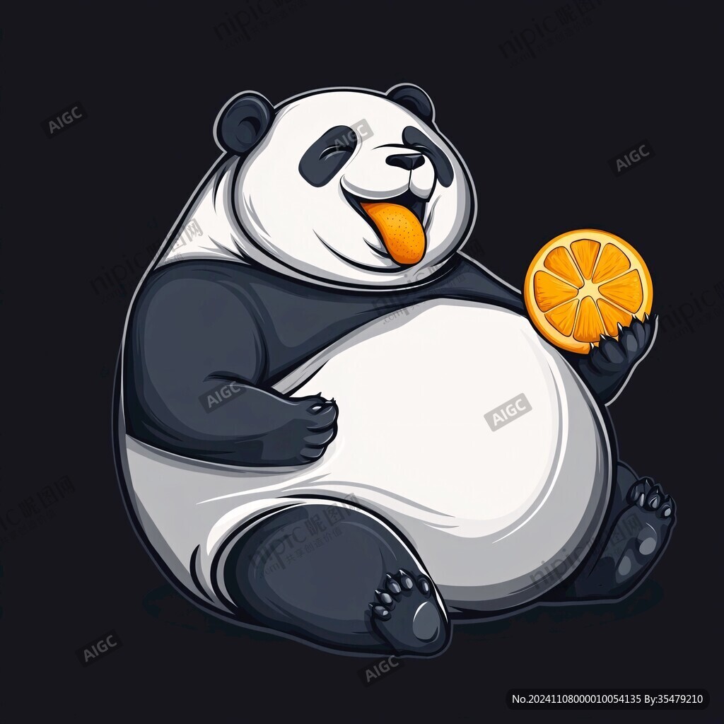熊貓抱菠蘿圖案
