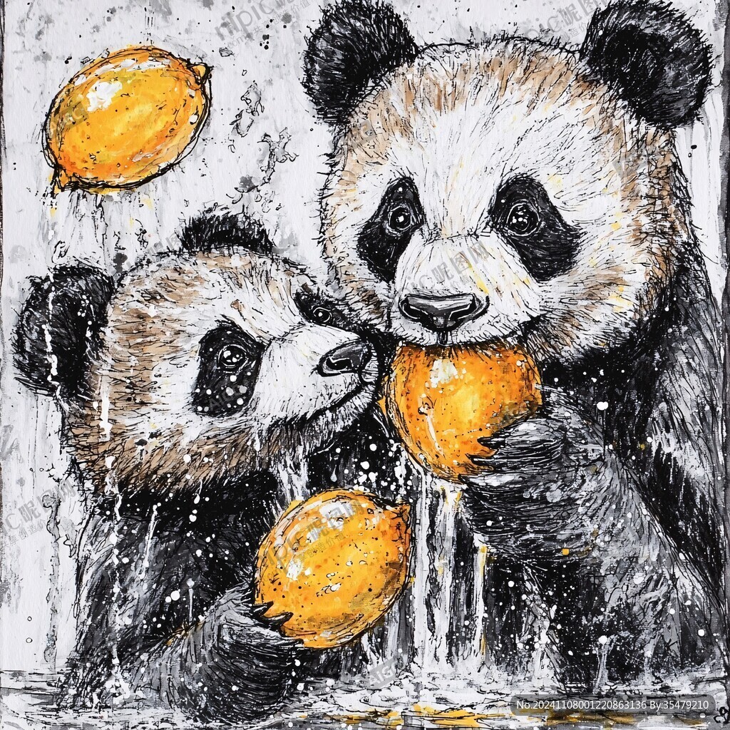 抽象畫大熊貓