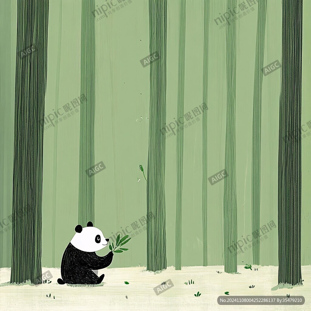 熊貓竹筍插畫(huà)
