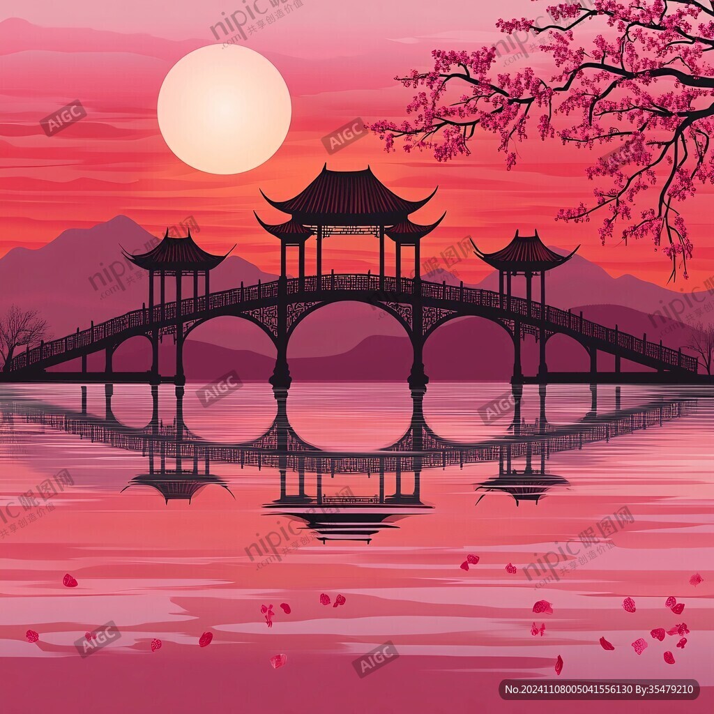 五亭橋插畫(huà)