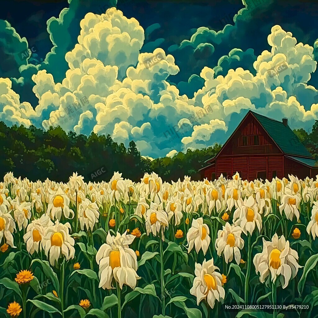 雛菊板繪插畫