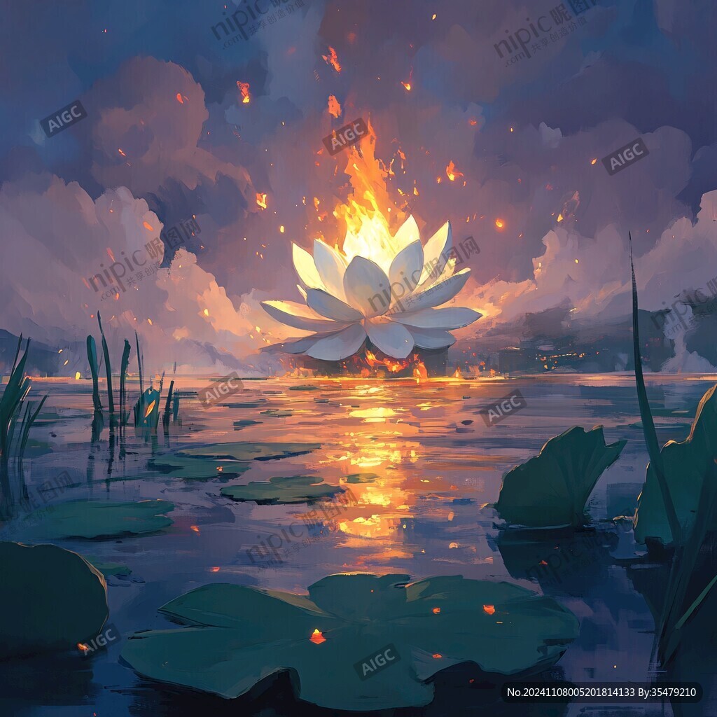 蓮花燈插畫