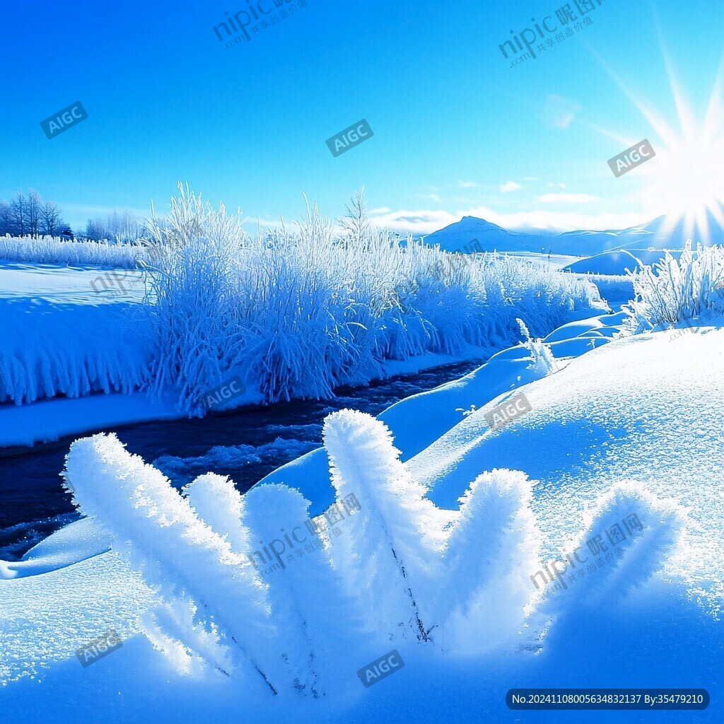 陽光下冰天雪地