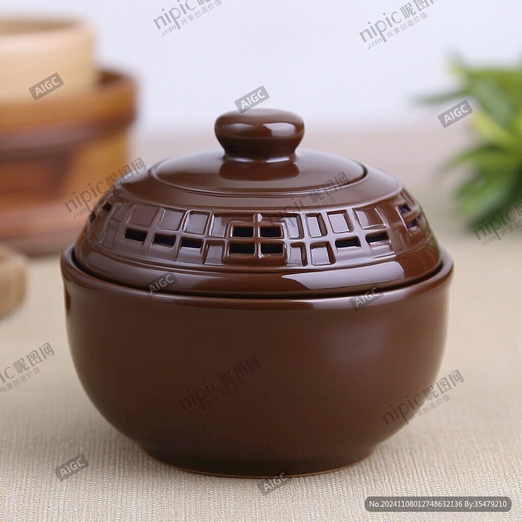 帶蓋夾砂陶煲
