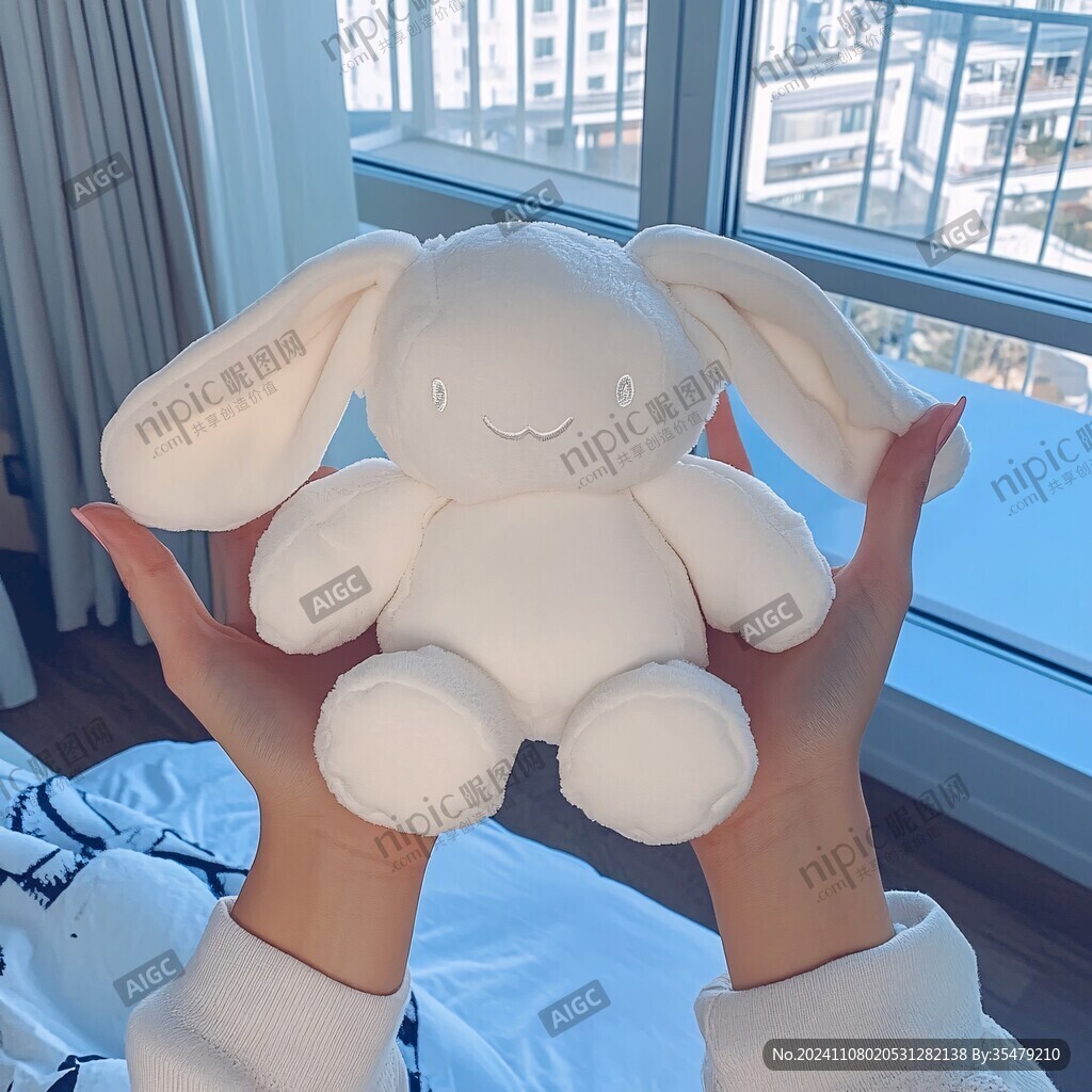 手托玩具兔