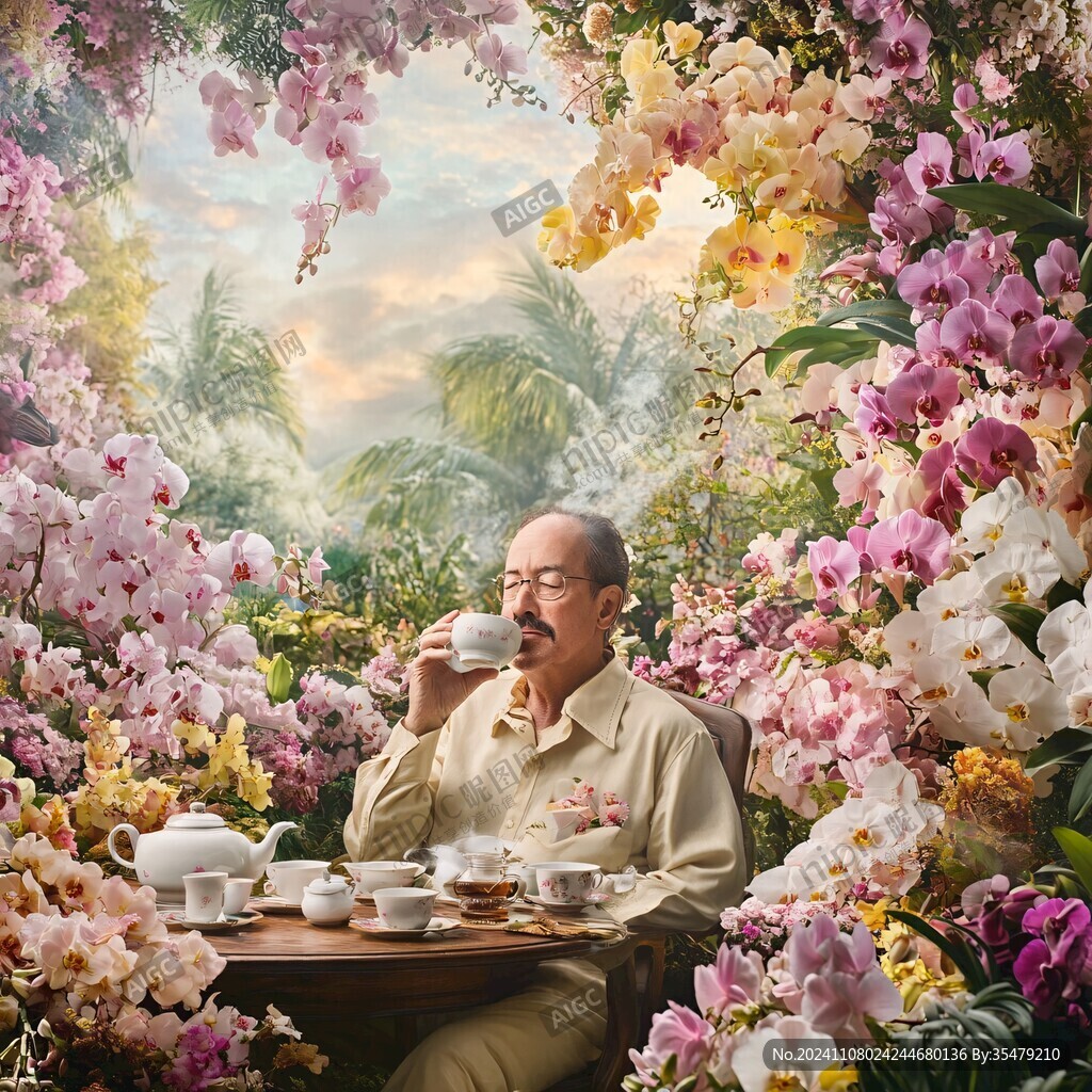 名人立體畫壁張大千