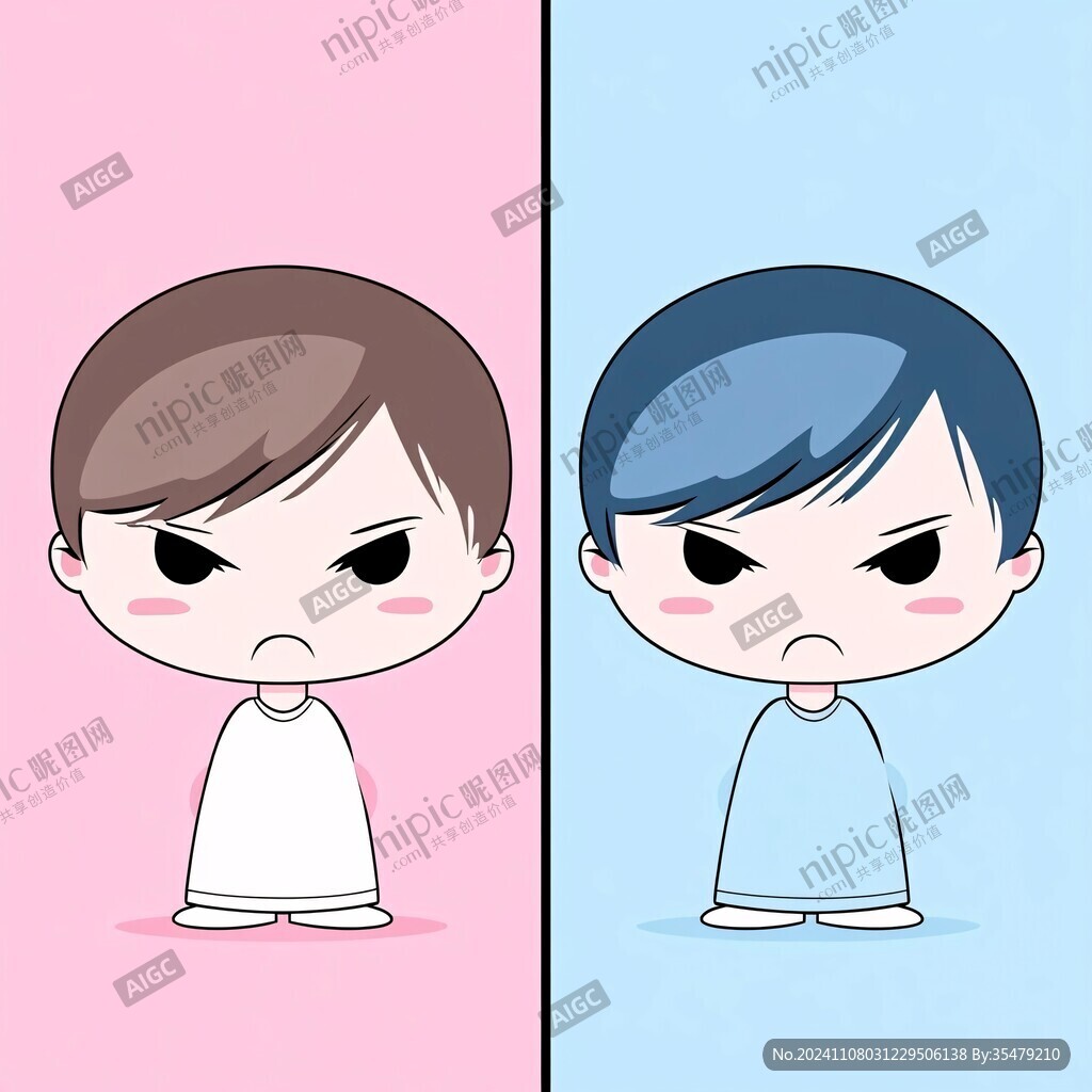 呆萌男孩卡通圖案