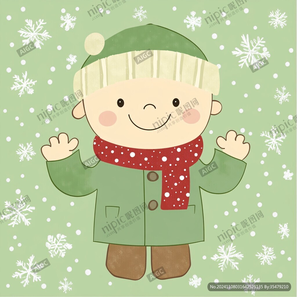 下雪小男孩