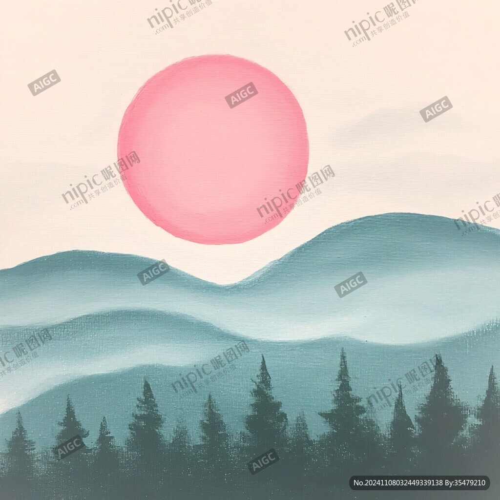 日出景觀插畫