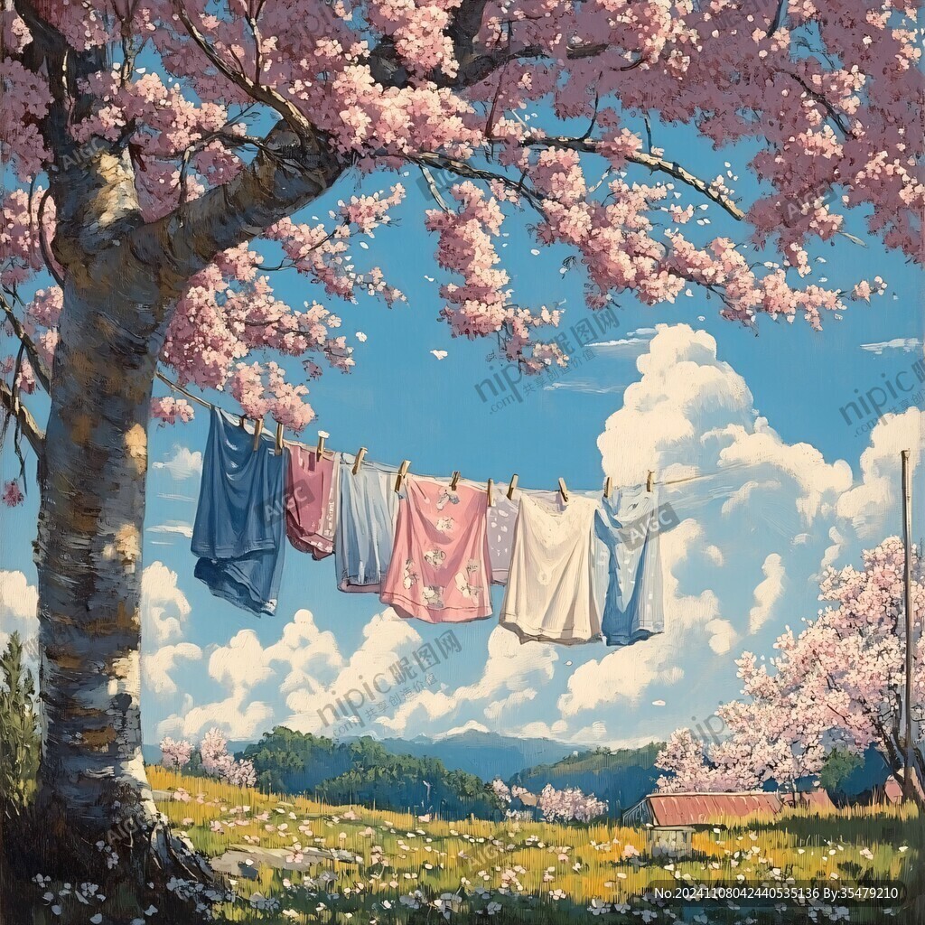 春之風影治愈系小插畫
