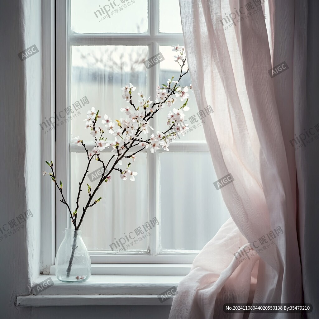 窗外一枝桃花