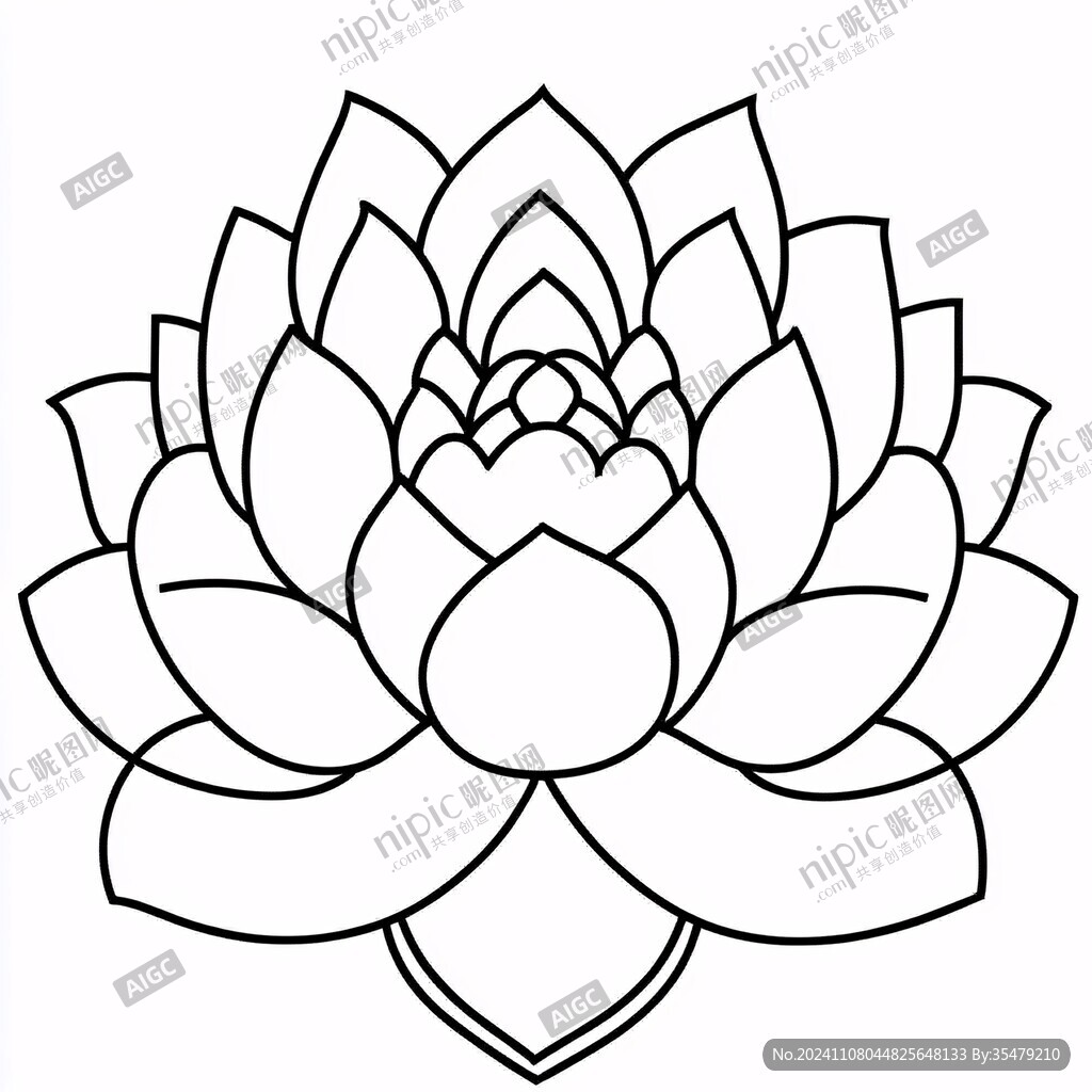 蓮花線條圖