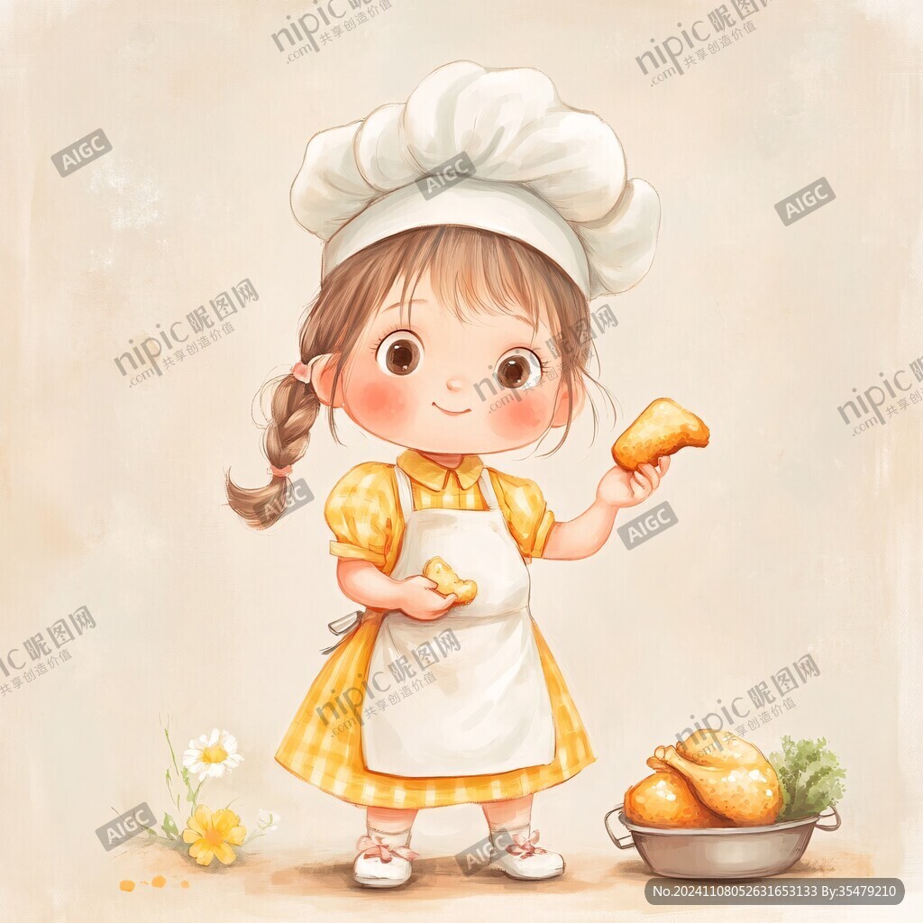 吃面包插畫