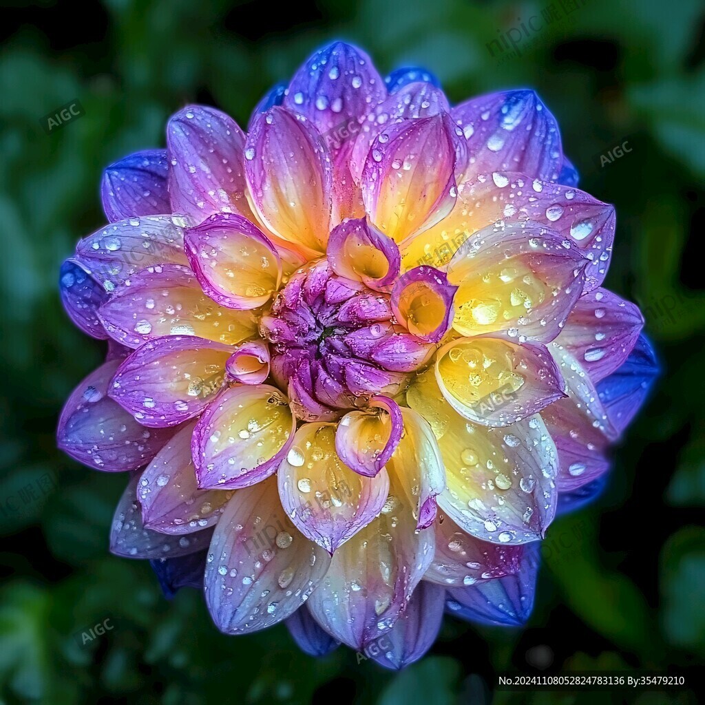 秋雨后的大麗花