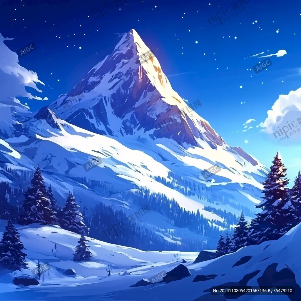 雪山原畫
