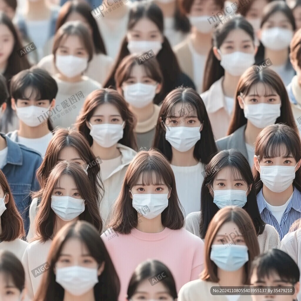戴口罩的人們