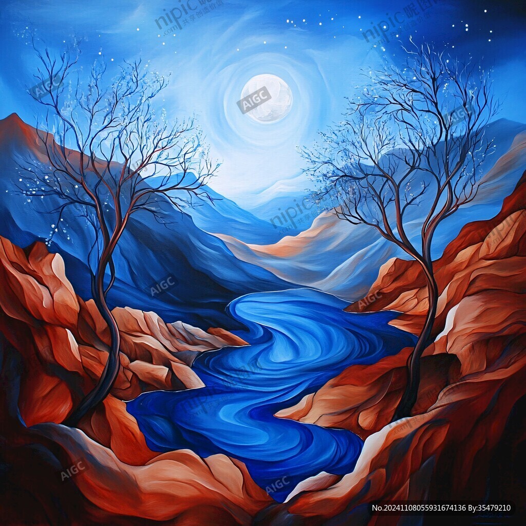 皓月雄風景觀插畫