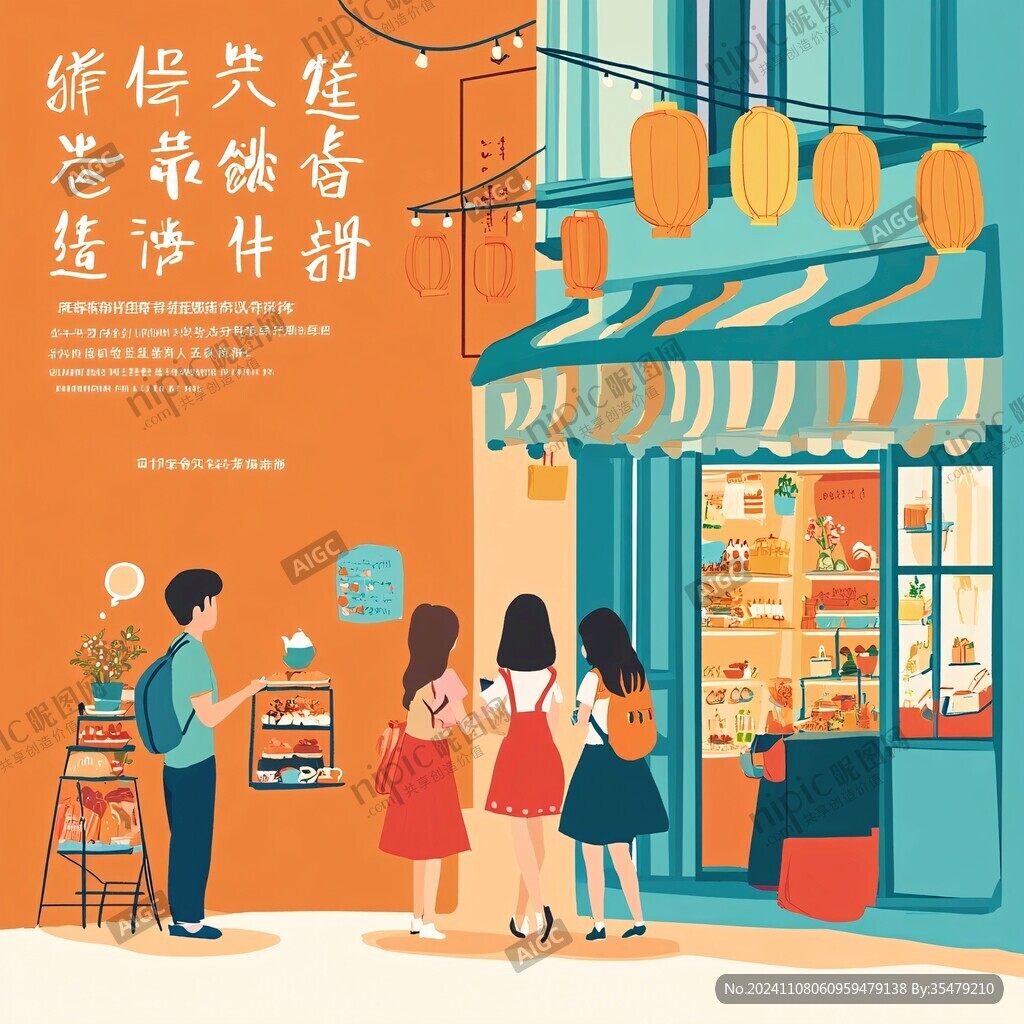 店面海報插畫