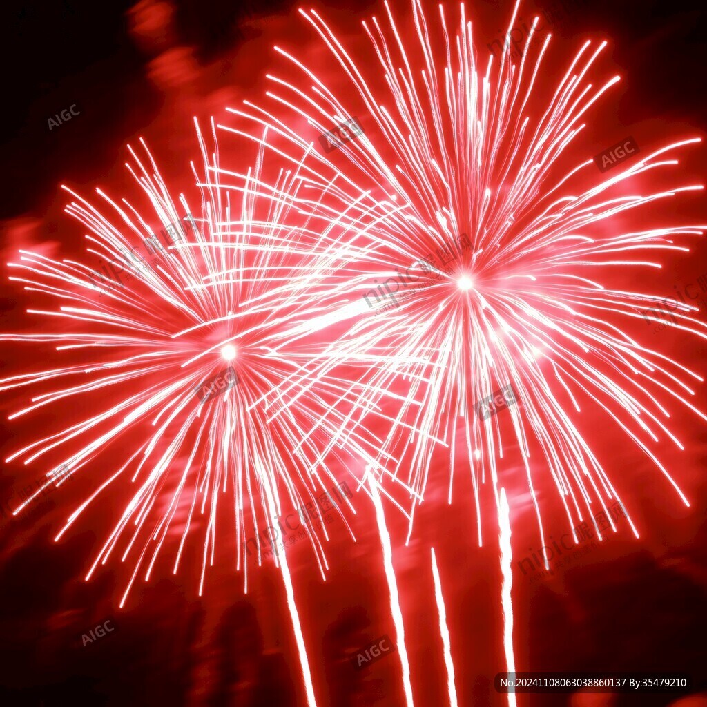 煙火綻放新年紅火