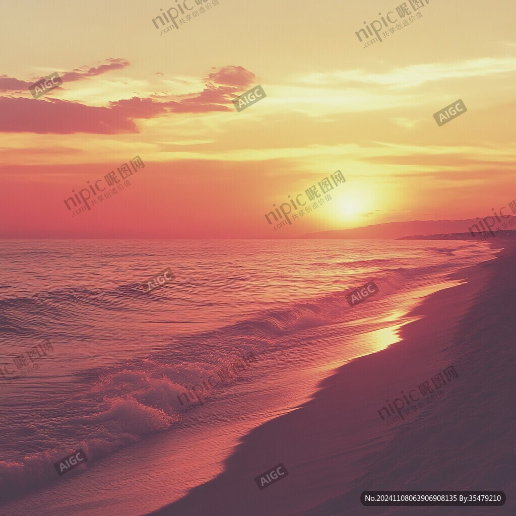 唯美夕陽大海