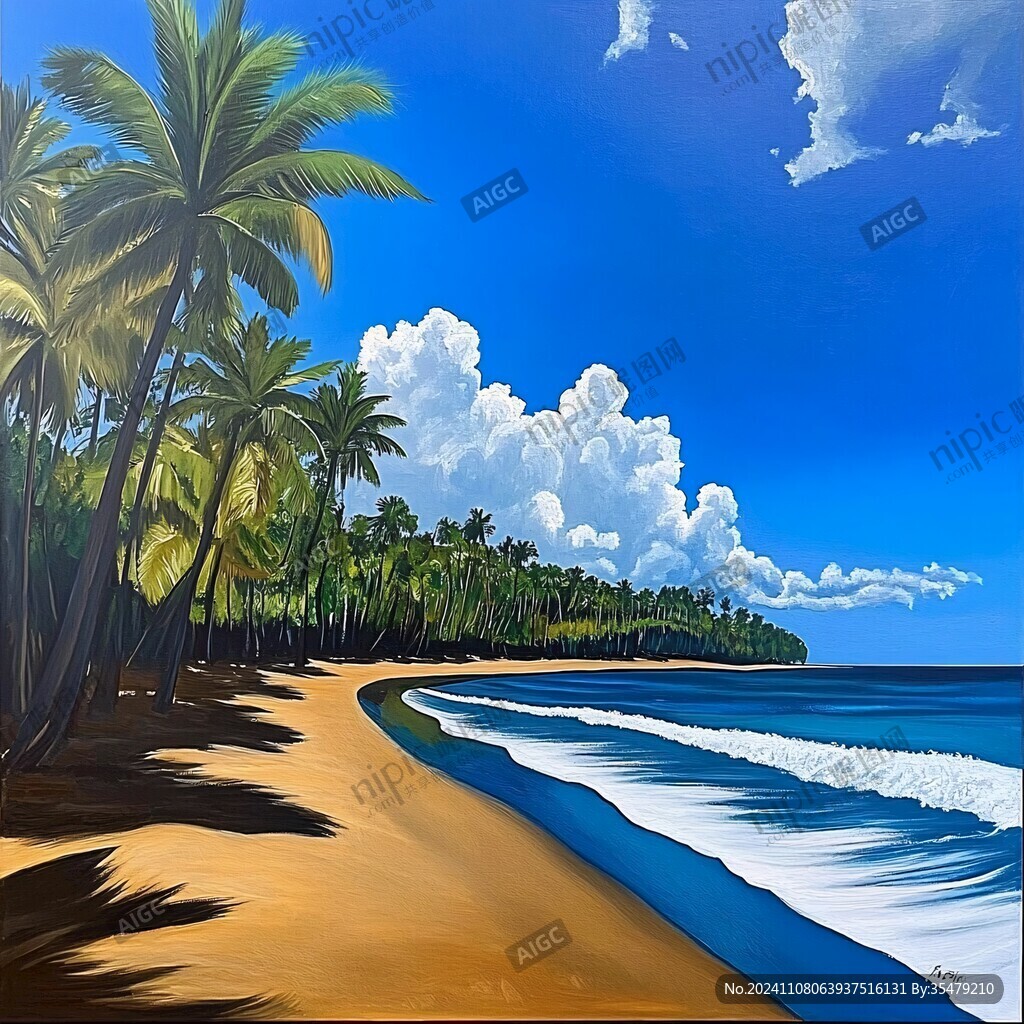 海灘風景畫