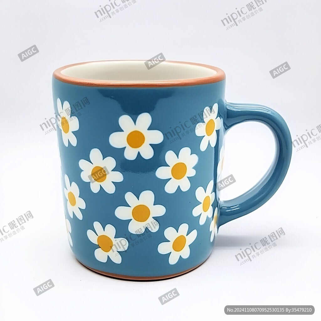 藍花陶瓷杯