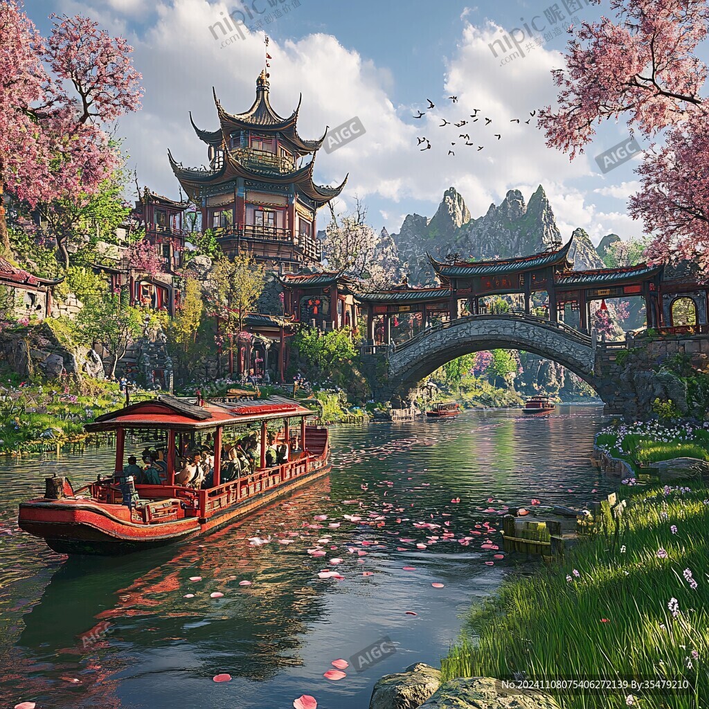 蕩湖船場景