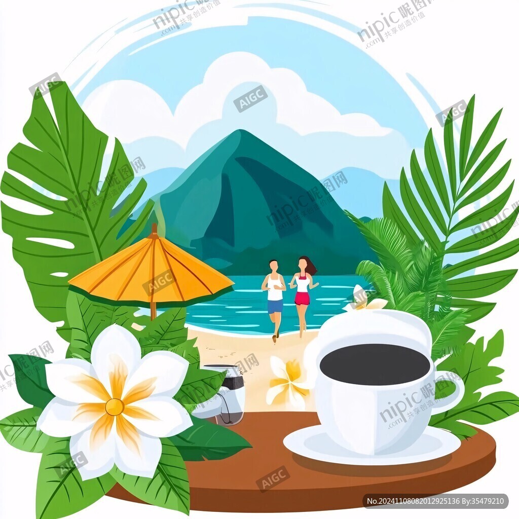 休閑度假扁平風(fēng)海報(bào)
