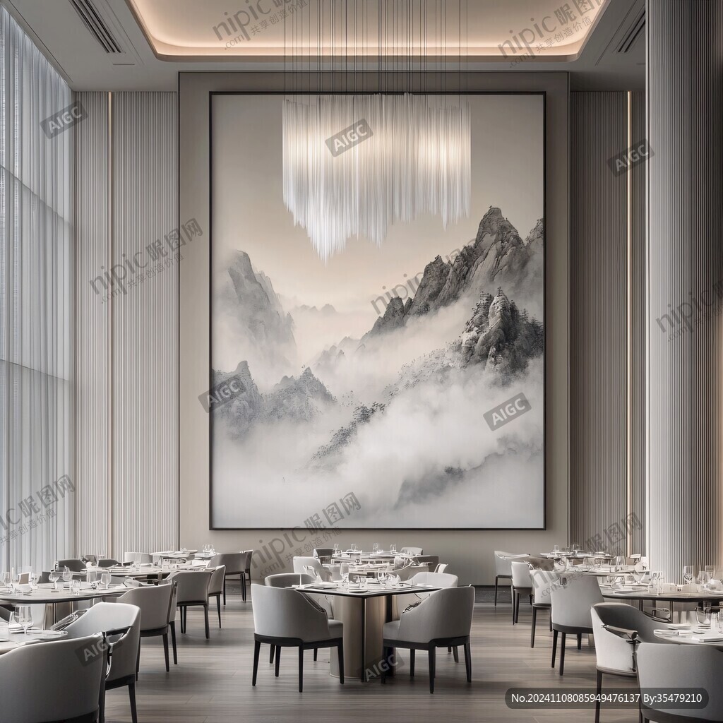 酒店餐廳山水畫