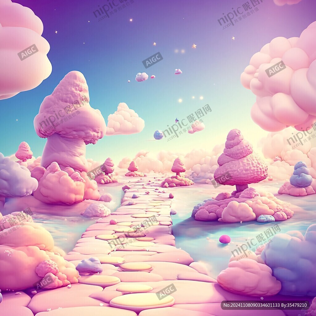 3d風景膨脹圖案