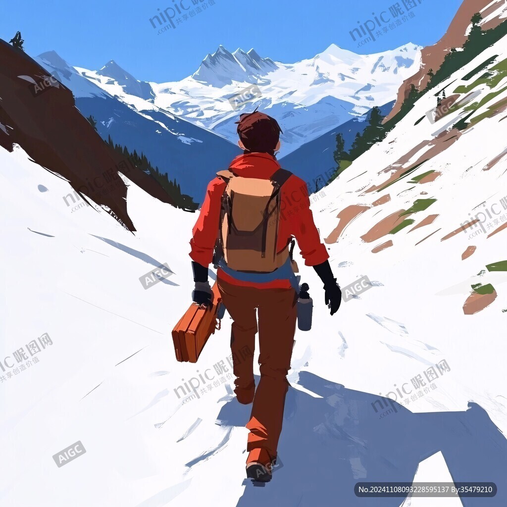 登山插畫