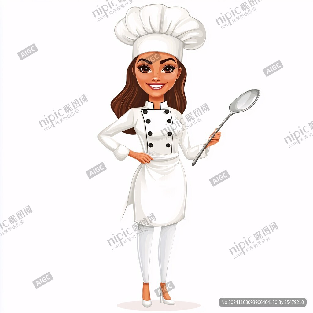 卡通美女廚師頭像