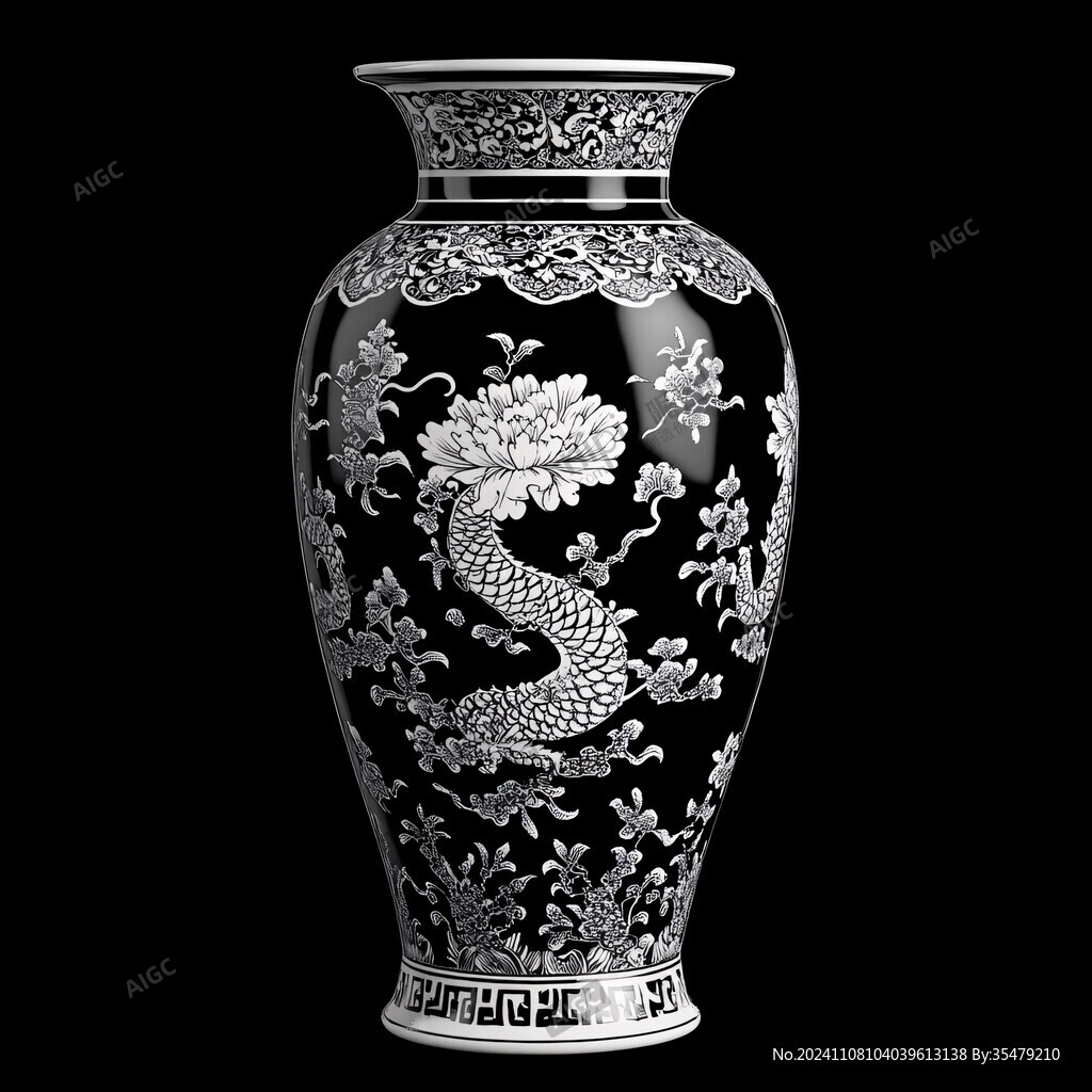 龍圖花瓶