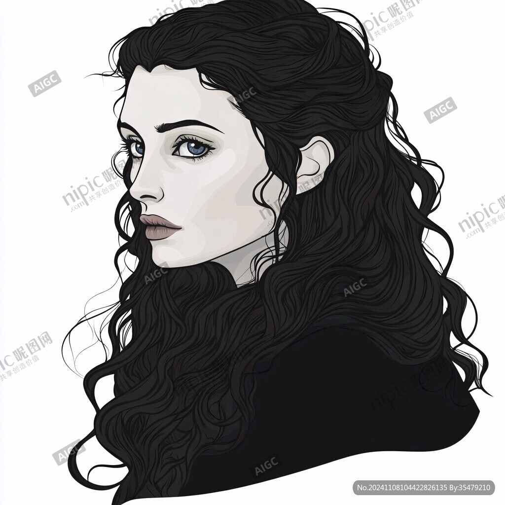 人物頭像美女插畫