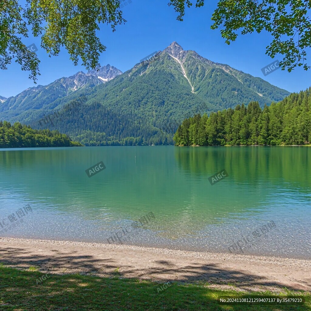 藍(lán)天白云綠水山林背景