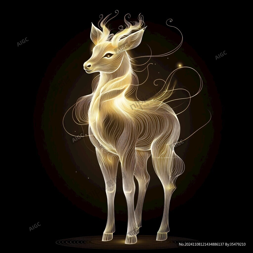 卡通唯美夢幻鹿