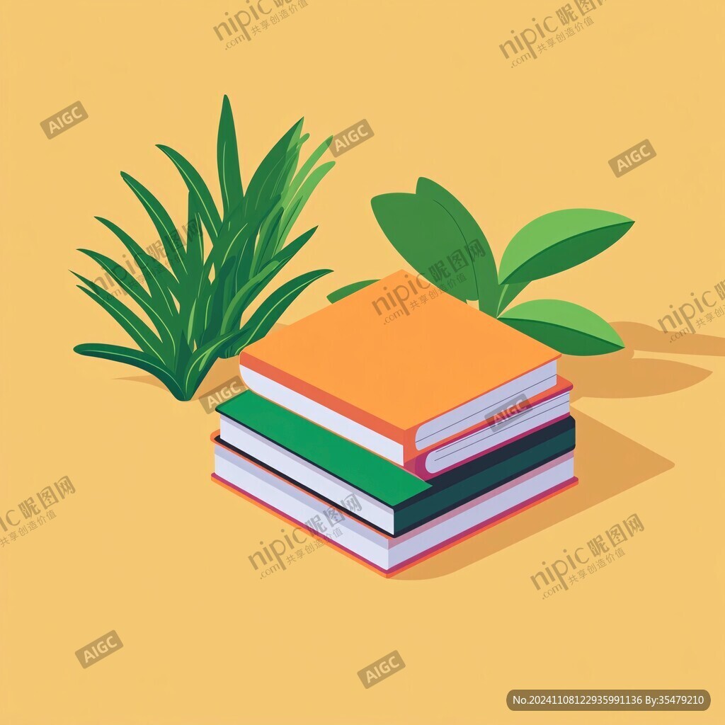 書本植物插畫