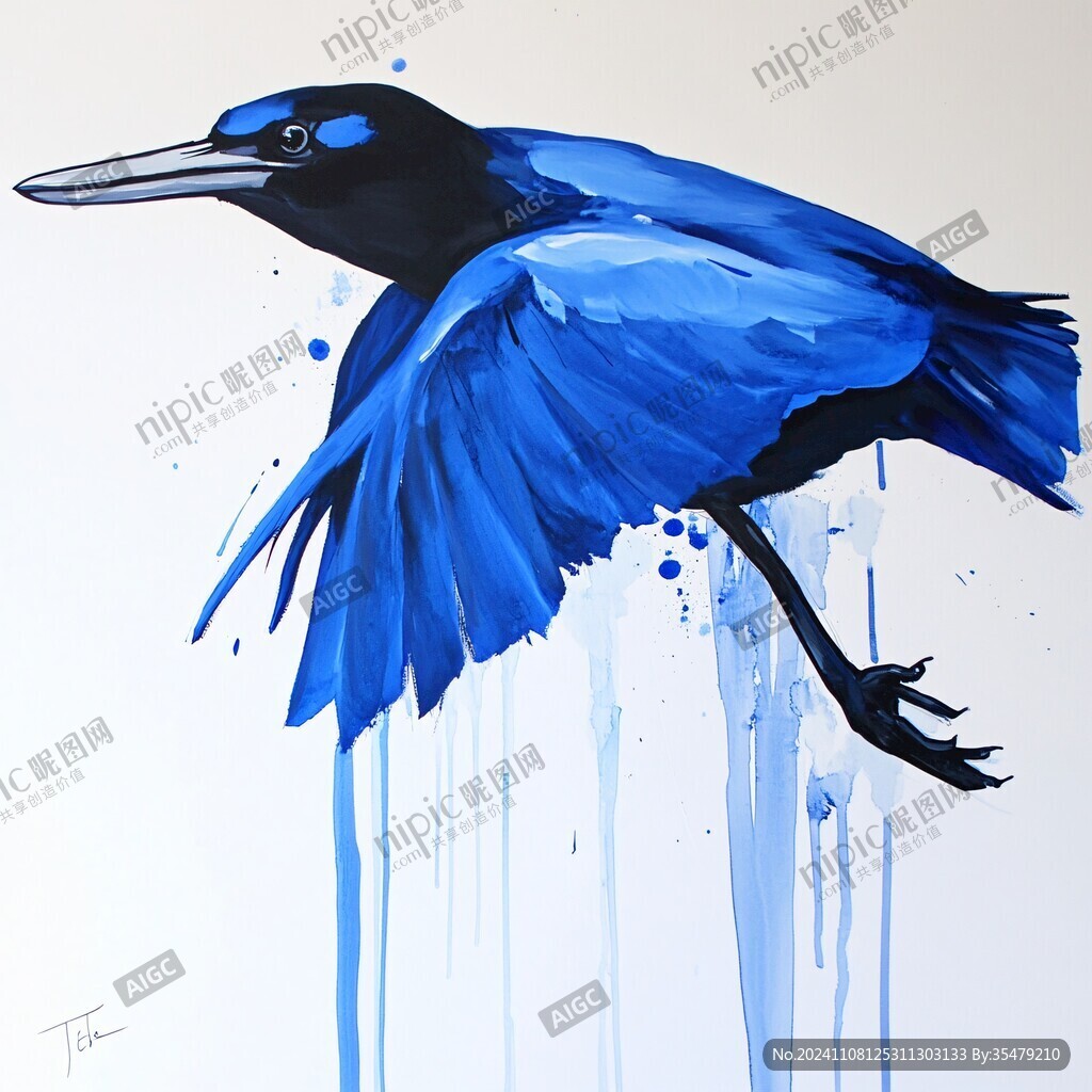 藍色系手繪插畫